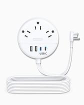Cabo de extensão NTONPOWER de 15 pés com 3 saídas e 4 portas USB
