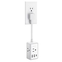 Cabo de extensão NTONPOWER Short de 15 cm com 3 tomadas AC, 3 USB Cabo de extensão NTONPOWER Short de 15 cm com 3 tomadas AC, 3 USB