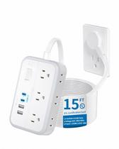 Cabo de extensão NTONPOWER Surge Protector de 15 pés com 6 tomadas