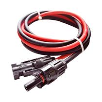 Cabo De Extensão Para Painel Solar Preto E Vermelho, Fio De Cobre 6 4 2 5 Mm2 10 12 14 AWG Com