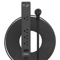 Cabo de extensão plano NTONPOWER Ultra Thin de 15 pés com 4 saídas e 2 USB