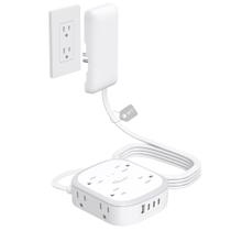 Cabo de extensão plano Power Strip NUTICT 8 tomadas 3 USB-C 1 USB-A
