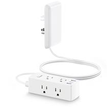 Cabo de extensão plano Power Strip Olcorife 6 tomadas 3 USB Cabo de extensão plano Power Strip Olcorife 6 tomadas 3 USB