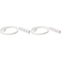 Cabo de extensão Power Strip Amazon Basics, 6 pés e 3 pinos, pacote com 2 pinos