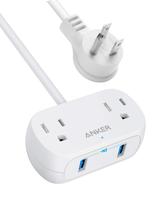 Cabo de extensão Power Strip Anker PowerExtend USB 2 Mini Cabo de extensão Power Strip Anker PowerExtend USB 2 Mini