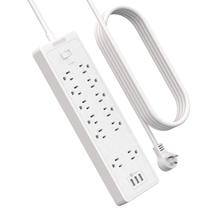 Cabo de extensão Power Strip NTONPOWER 12 Outlet 3 USB 15 pés