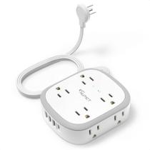 Cabo de extensão Power Strip NUTICT Flat Plug de 5 pés 8 tomadas 4 USB Cabo de extensão Power Strip NUTICT Flat Plug de 5 pés 8 tomadas 4 USB