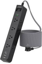 Cabo de extensão: Power Strip, protetor contra sobretensão, 10 pés e 8 tomadas