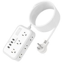 Cabo de extensão Power Strip Surge Protector 4 tomadas USB 6