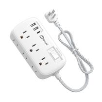 Cabo de extensão Power Strip Surge Protector de 3 pés com 6 tomadas, 3 USB