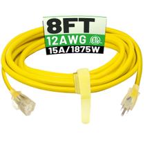 Cabo de extensão POWGRN 8 pés/2,4 m à prova d'água ao ar livre 12AWG 15A