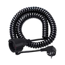 Cabo De Extensão Preto 2/3/5/8/10m 13A 220V-250V UE 2 Pinos Macho Para Fêmea Soquete Telescópico