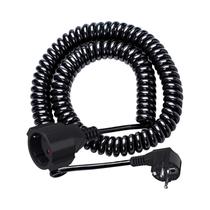 Cabo De Extensão Preto 2/3/5/8/10m 13A 220V-250V UE 2 Pinos Macho Para Fêmea Soquete Telescópico