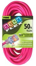 Cabo de extensão Prime Wire NS513830 15 m 12/3 SJTW rosa neon