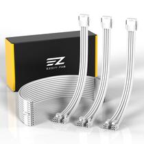 Cabo de extensão PSU com capa EZDIY-FAB, todo branco, 30 cm