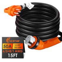 Cabo de Extensão RV Ficstar 50 Amp 4,5m com Trava Twist Lock