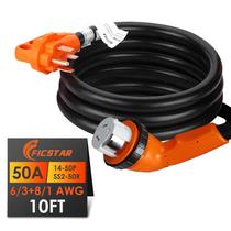 Cabo de Extensão RV Ficstar 50 Amperes - 3 Metros com Trava Twist Lock Cabo de Extensão RV Ficstar 50 Amperes - 3 Metros com Trava Twist Lock