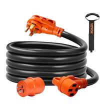 Cabo de extensão RV VEVOR 50 A 15 pés com plugue NEMA 14-50R/F Cabo de extensão RV VEVOR 50 A 15 pés com plugue NEMA 14-50R/F