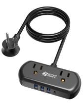 Cabo de extensão SUPERDANNY Mini Surge Protector 2 pés preto Cabo de extensão SUPERDANNY Mini Surge Protector 2 pés preto