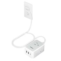 Cabo de extensão TESSAN Short Flat com 3 portas USB e 3 tomadas
