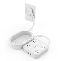 Cabo de extensão TESSAN Surge Protector de 15 pés com 4 saídas, 3 USB