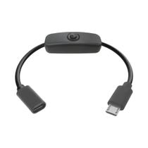 Cabo De Extensão Tipo C Para Micro USB Com Interruptor Liga/Desliga, Cabo De Alimentação 5V Macho