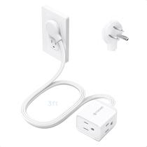 Cabo de extensão TROND Short Flat de 3 pés com 3 saídas aterradas