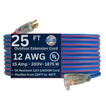 Cabo de extensão US Wire 99025 12/3 25 pés SJEOW TPE azul Cabo de extensão US Wire 99025 12/3 25 pés SJEOW TPE azul