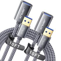 Cabo de extensão USB 3.0 JSAUX tipo A macho para fêmea 3m cinza Cabo de extensão USB 3.0 JSAUX tipo A macho para fêmea 3m cinza