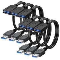Cabo de extensão USB 3.0 SaiTech IT 1 pé preto, pacote com 6