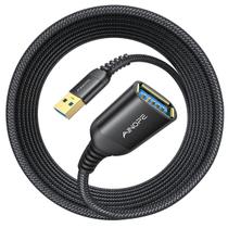 Cabo de extensão USB AINOPE de alta velocidade USB 3.0 16 pés preto, pacote com 2 Cabo de extensão USB AINOPE de alta velocidade USB 3.0 16 pés preto, pacote com 2