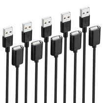 Cabo de extensão USB, pacote com 5 unidades, Smays USB-A 2.0, 1,5 m, macho para fêmea Cabo de extensão USB, pacote com 5 unidades, Smays USB-A 2.0, 1,5 m, macho para fêmea