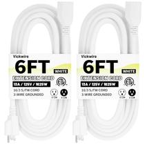 Cabo de extensão Vockjour 16/3 branco 1,8 m, pacote com 2 unidades internas e externas