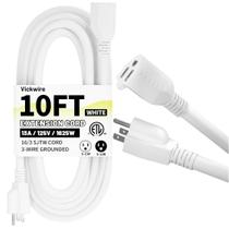 Cabo de extensão Vockjour 16/3 branco 3m à prova d'água 13A 1625W Cabo de extensão Vockjour 16/3 branco 3m à prova d'água 13A 1625W