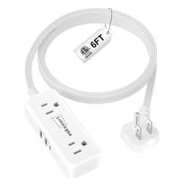 Cabo de extensão waksmart 6 pés - 4 tomadas AC 3 portas USB 5V/3.4A