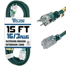 Cabo de extensão YOJOE 15 pés, calibre 16, 3 pinos, 13A, à prova de intempéries