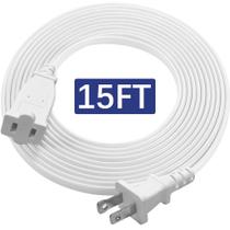 Cabo de extensão ZRSUEYJO 15 pés 18 AWG 10A/125V 2 pinos branco Cabo de extensão ZRSUEYJO 15 pés 18 AWG 10A/125V 2 pinos branco