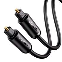 Cabo de Fibra Óptica Alta Qualidade Toslink Ugreen Conectores Banhados a Ouro Preto 1,5 Metro Cabo de Fibra Óptica Alta Qualidade Toslink Ugreen Conectores Banhados a Ouro Preto 1,5 Metro
