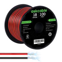 Cabo de fio elétrico 18AWG 100ft/30m 2 condutores vermelho preto