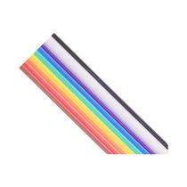 Cabo De Fita Plana Rainbow DuPont De 1 Metro 10P-50P Com Passo De 1.27mm Para Conector FC Dupont
