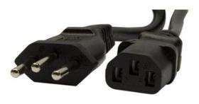 Cabo de Força 1,8 metros - Tripolar - Padrão 3 pinos - 3x2,5 mm / 20A - Preto - CBF.37101