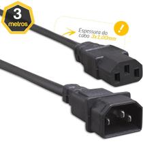 Cabo De Força C13 Para C14 10A 3 Metros Cabo De Força C13 Para C14 10A 3 Metros