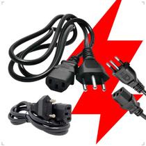 Cabo de Força Energia CPU PC Fonte Computador Monitor Impressora 3 Pinos Tripolar Bivolt 110 220 Cabo de Força Energia CPU PC Fonte Computador Monitor Impressora 3 Pinos Tripolar Bivolt 110 220