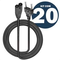 Cabo De Força Energia Tipo Oito Fontes Tv 1M Kit Com 20