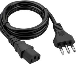 Cabo de Força Energia Tripolar 3 Pinos 1,5m Bivolt Universal Compatível com PC Monitor, TV, Impressora, Notebook Fonte