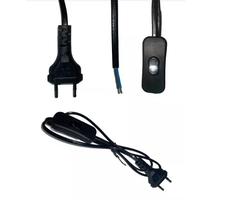 Cabo de Força Interruptor Rabicho Para Abajur 1,2m Preto Cabo de Força Interruptor Rabicho Para Abajur 1,2m Preto
