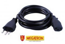 Cabo de Força Tripolar 2P+T 10A 3x075mm - 1,8 Metros - Megatron