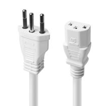 Cabo de Forca Tripolar para Fonte Branco 3X0,75 MM 250V - 2 MTS (10 UN)