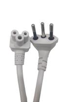 Cabo De Força Tripolar Para Notebook 90 1,5 Mts Branco Cabo De Força Tripolar Para Notebook 90 1,5 Mts Branco