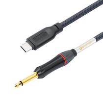 Cabo de gravação de guitarra para USB-C Devinal 6,35 mm TS para USB tipo C Cabo de gravação de guitarra para USB-C Devinal 6,35 mm TS para USB tipo C